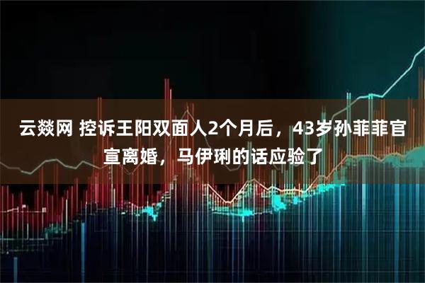 云燚网 控诉王阳双面人2个月后，43岁孙菲菲官宣离婚，马伊琍的话应验了